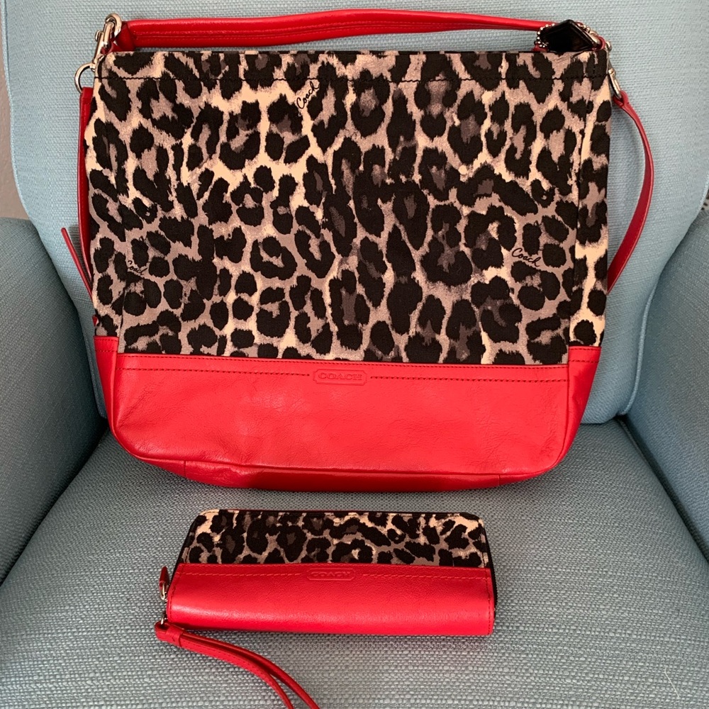 EUC Coach Ocelot Multi-Way Bag and Wallet